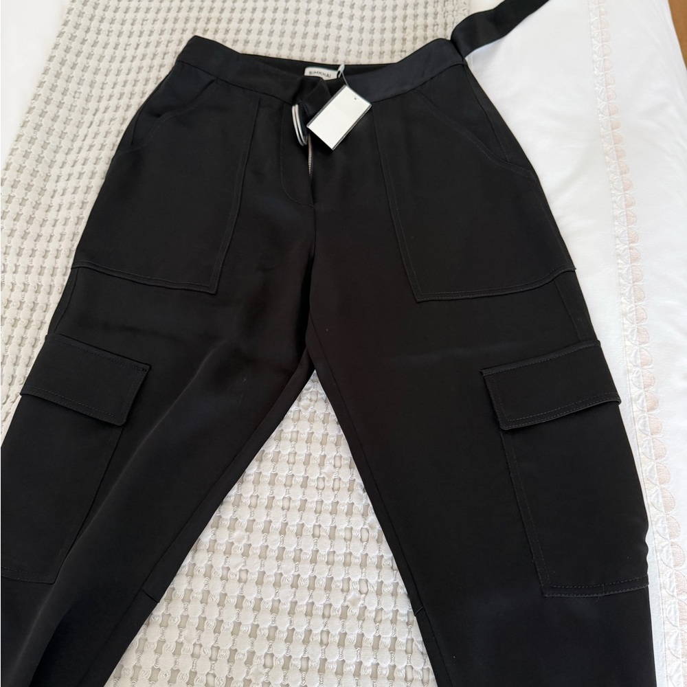 Jonathan Simkhai Black Cargo Jumpsuit Pants